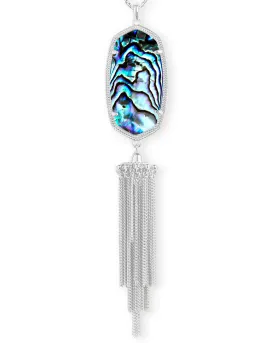 Rayne Silver Long Pendant Necklace In Abalone Shell