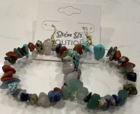 Rock Beaded Hoop Earrings