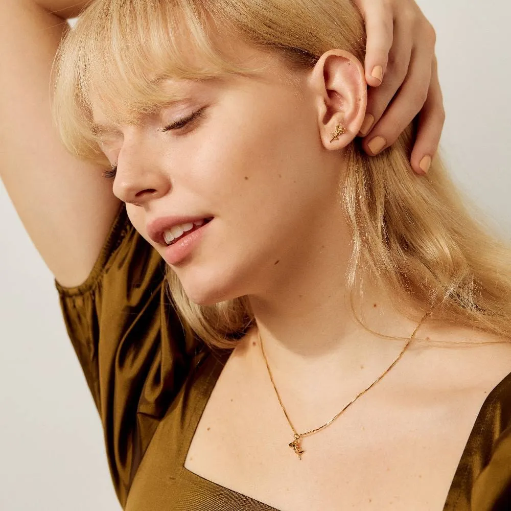 Rose Charm Stud Earrings