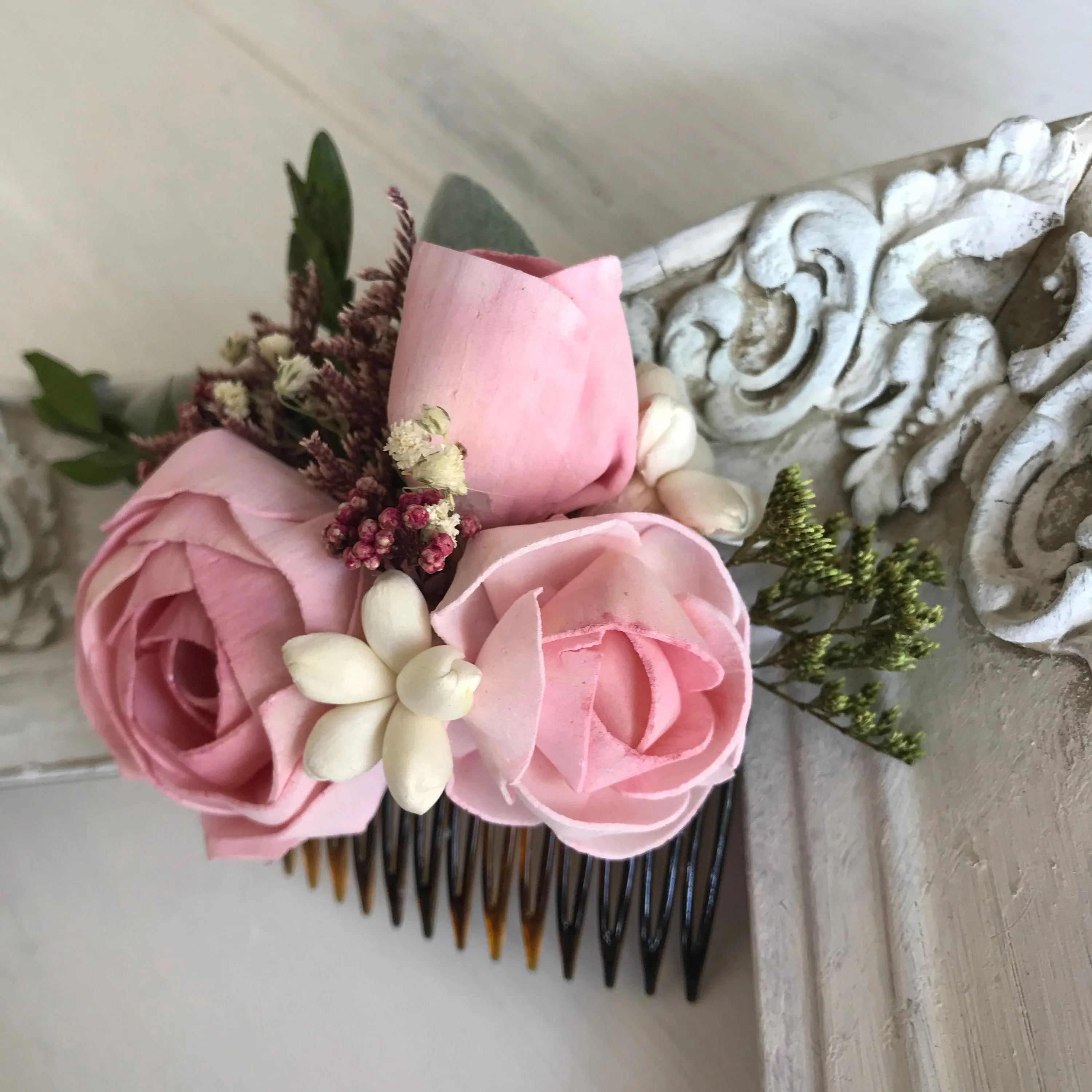 Rosey Pink Hair Comb