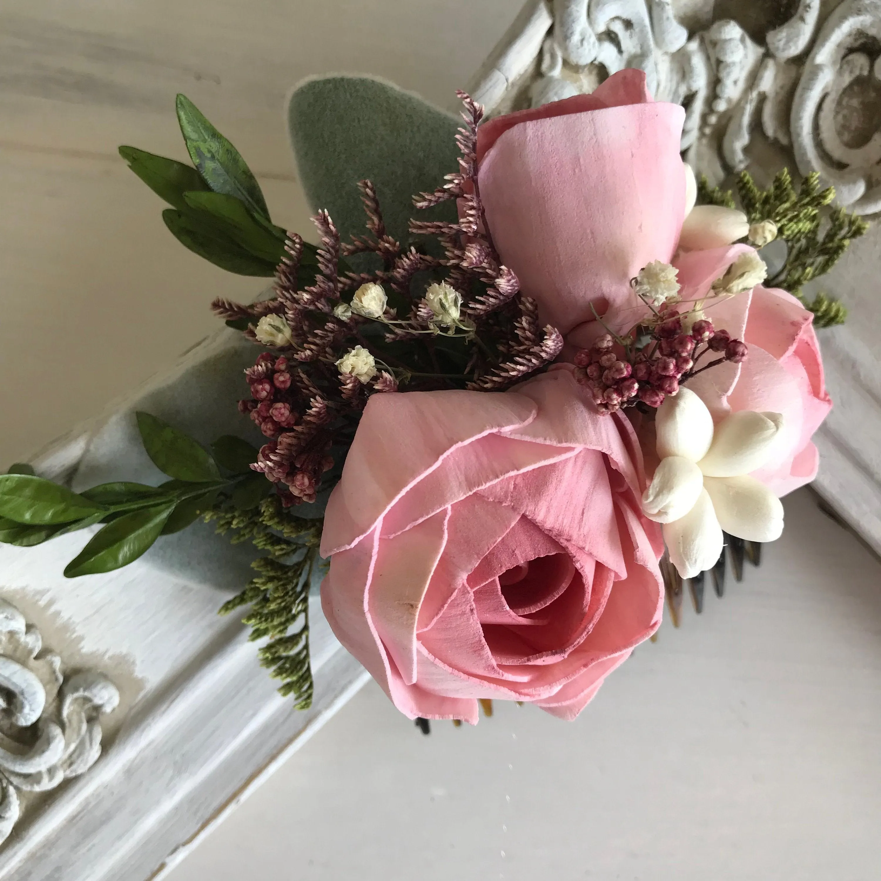 Rosey Pink Hair Comb