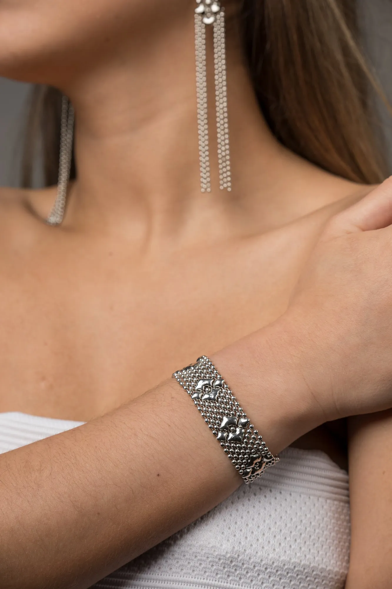 SG Liquid Metal B3-AS Antique Silver Bracelet by Sergio Gutierrez