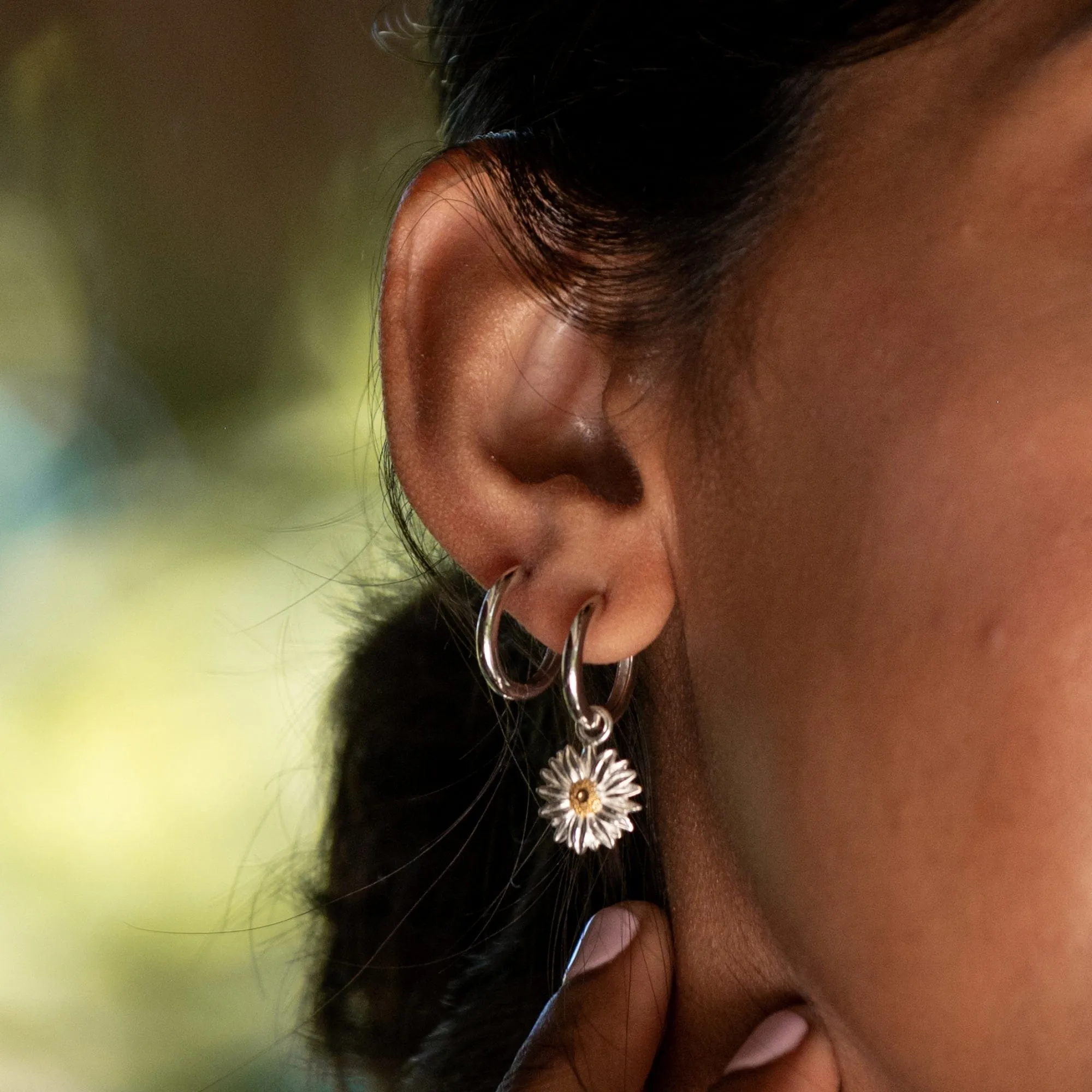 Silver Large Huggie Hoop Earrings