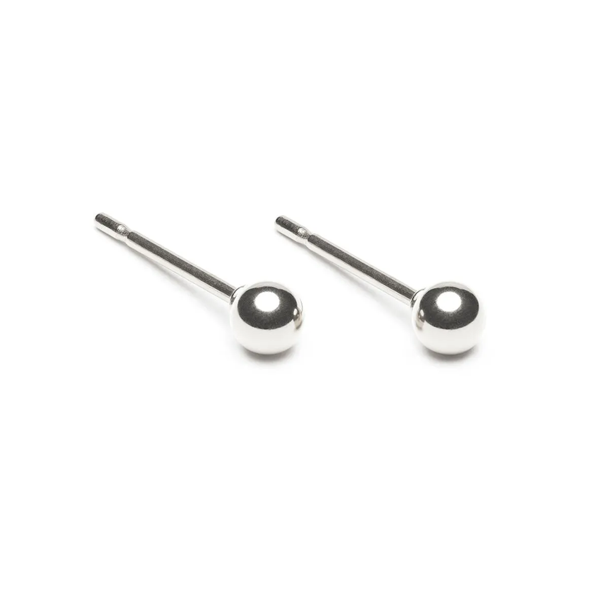 Silver Small Ball Stud Earrings