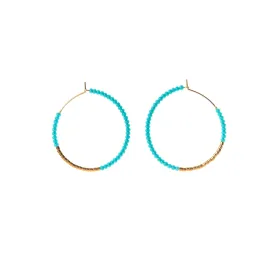 Small Hoop Earrings - TURQUOISE/GOLD