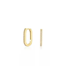Small Pave Oval Hoops
