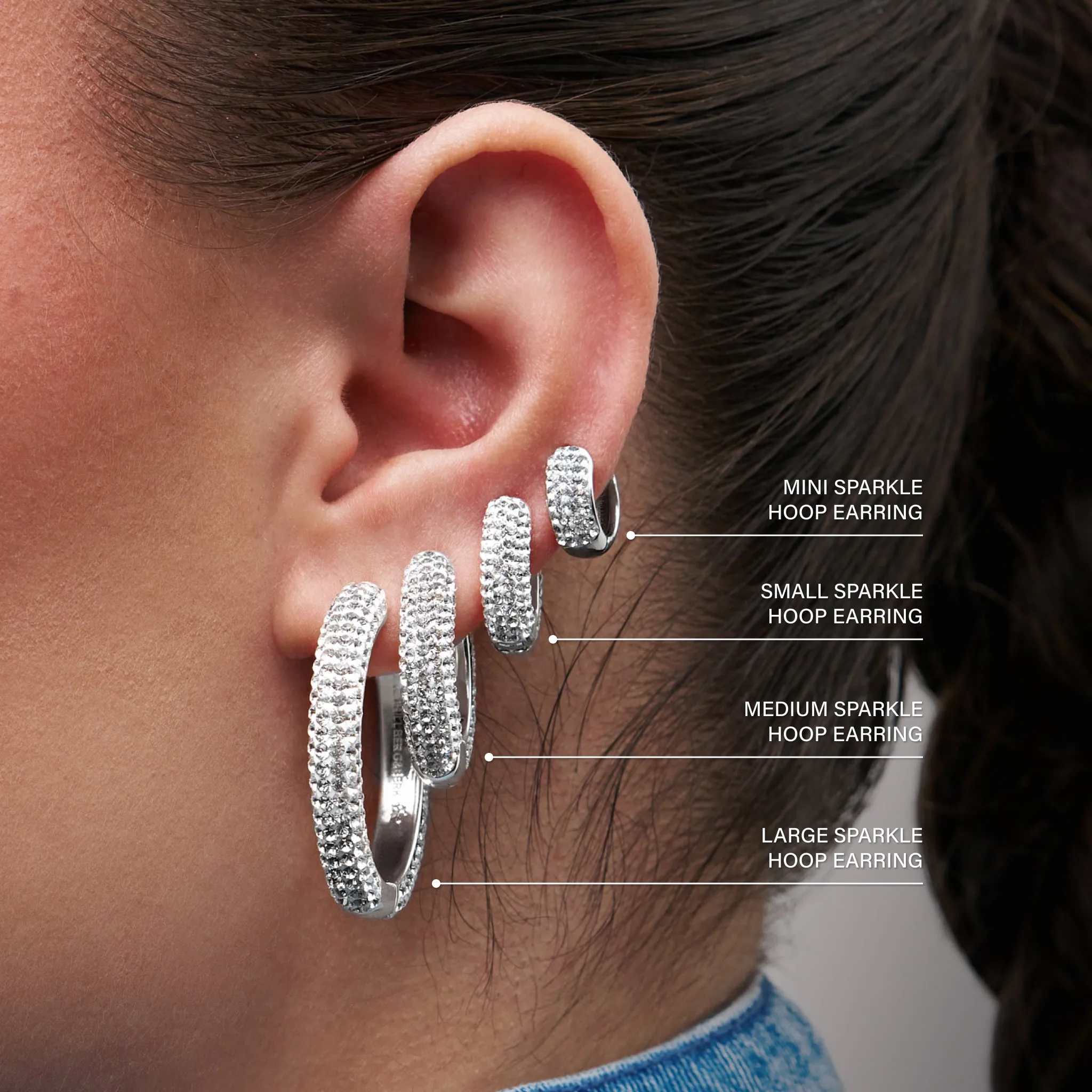 Small Sparkle Hoop Earrings