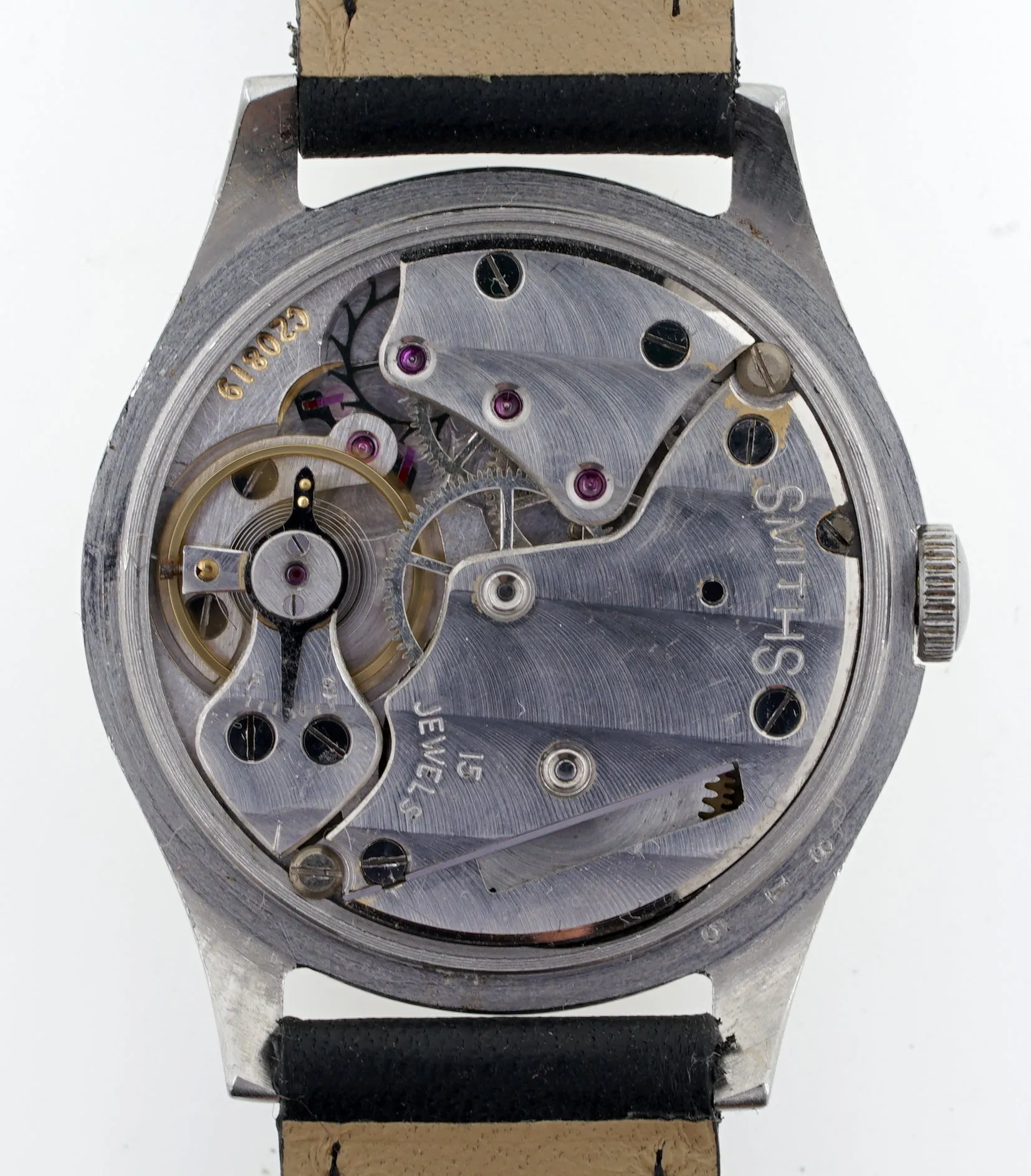 SMITHS THOMAS RUSSELL & SON STEEL DENNISON CASED 15J ENGLISH WRISTWATCH