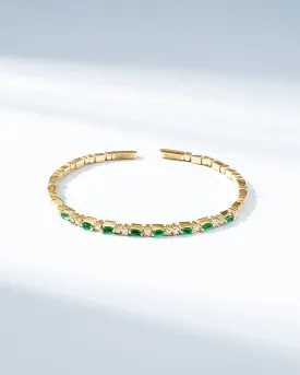 Thin Mix Emerald Bangle