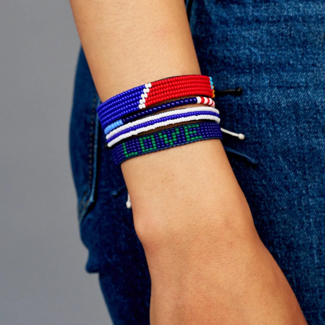 Tribal Bracelet - Red/White/Royal