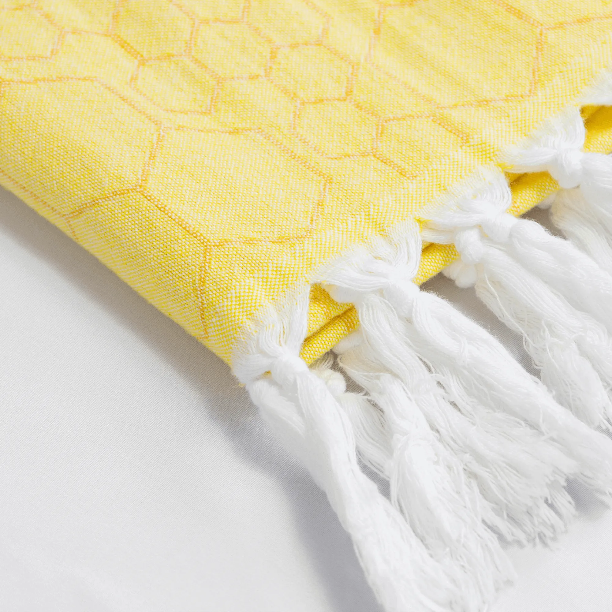 Turkish Cotton Hand Towel | Honeycomb in Yellow   Orange