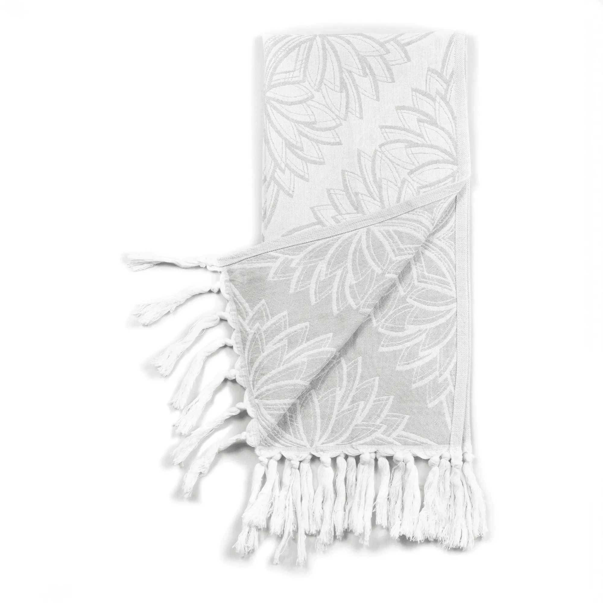 Turkish Cotton Hand Towel | Horona in Grey   White
