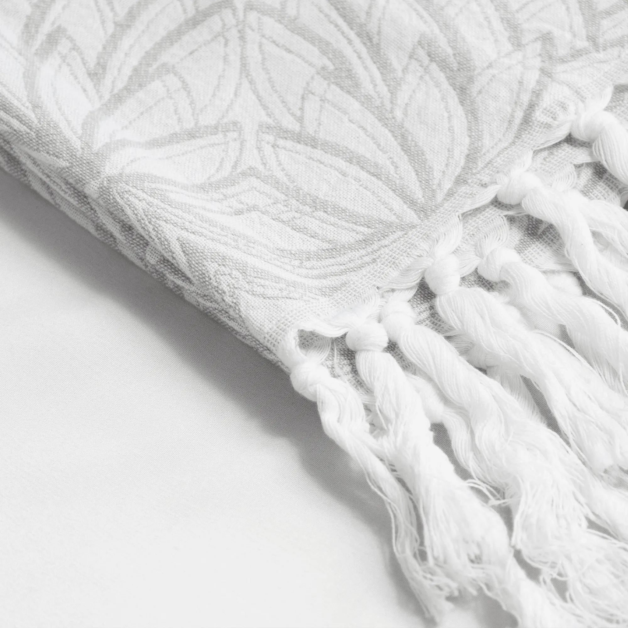 Turkish Cotton Hand Towel | Horona in Grey   White