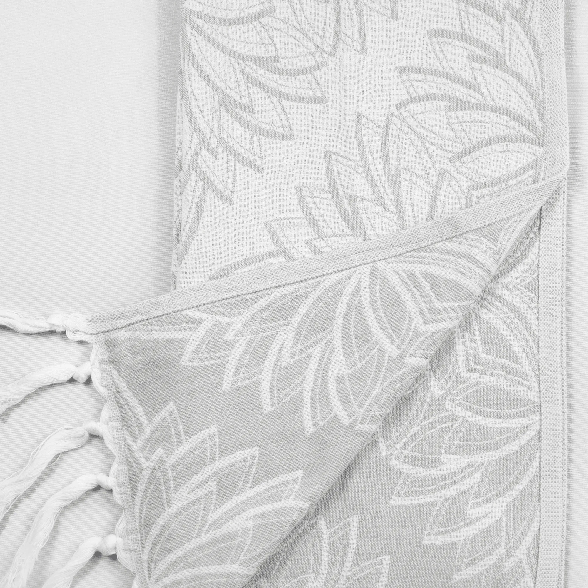 Turkish Cotton Hand Towel | Horona in Grey   White