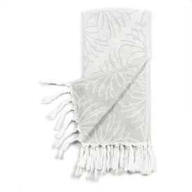 Turkish Cotton Hand Towel | Horona in Grey   White