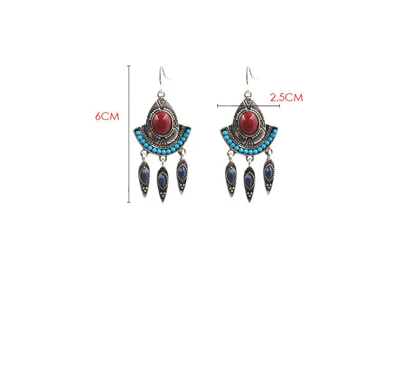 Women's Turquoise Accessories Alloy Tassel Long Earrings