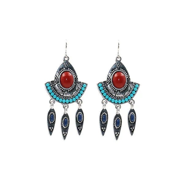 Women's Turquoise Accessories Alloy Tassel Long Earrings