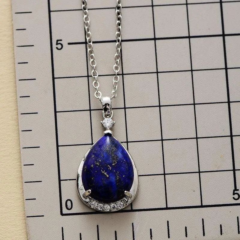 'Yuwin' Lapis Lazuli & Rhinestones Necklace